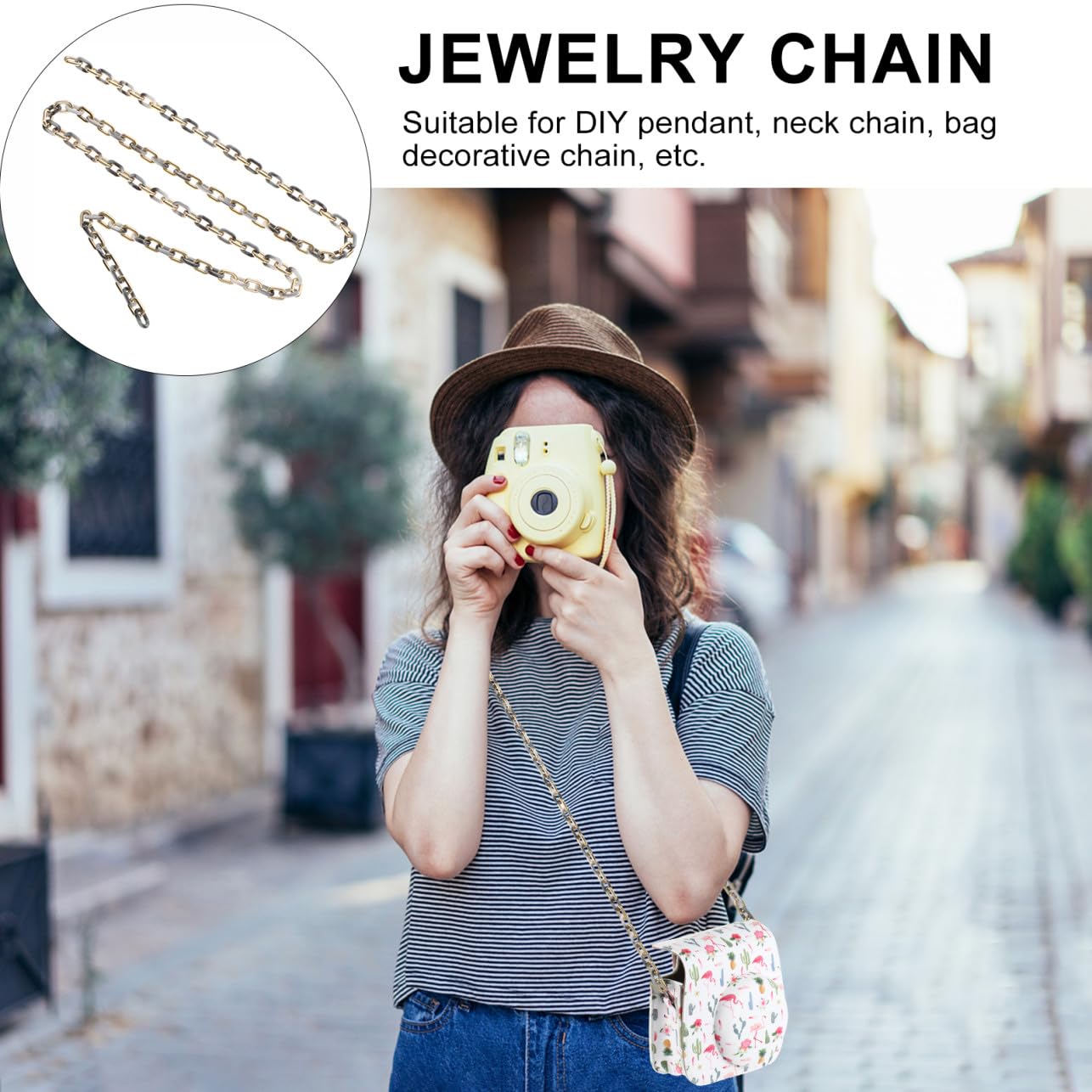 DOITOOL 4 Pezzi Accessori per Collana Acrilici Catena d'oro per La Creazione di Gioielli Fabbricazione Catene Forniture di Gioielli Catena della Borsa Catena per Fai da Te Acrilico