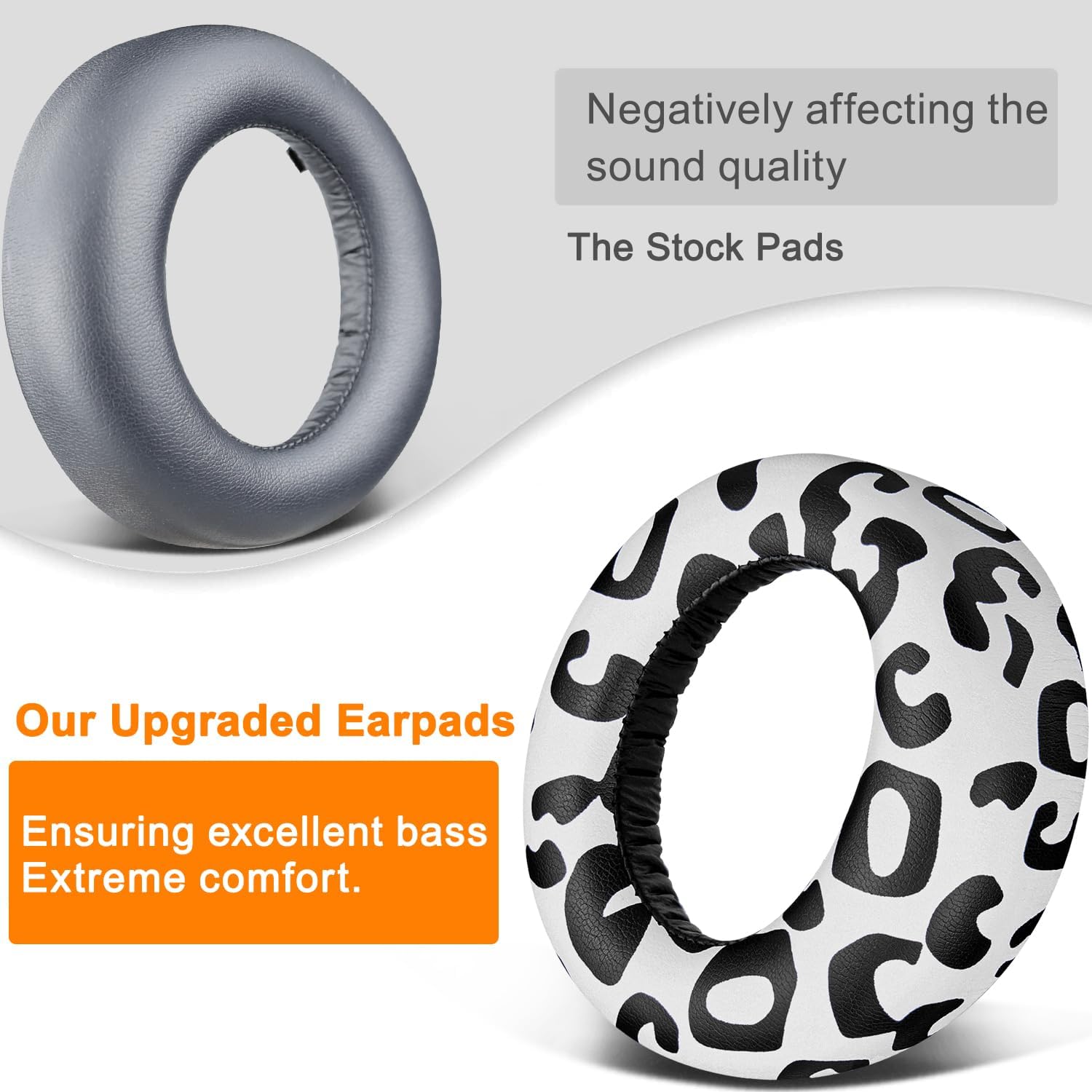 SOULWIT Earpads Cushions Replacement for Sony PlayStation 5 Pulse PS5 3D Wireless Headset, Ear Pads Cushions with Soft Protein Leather, Noise Isolation Foam - Snow Leopard