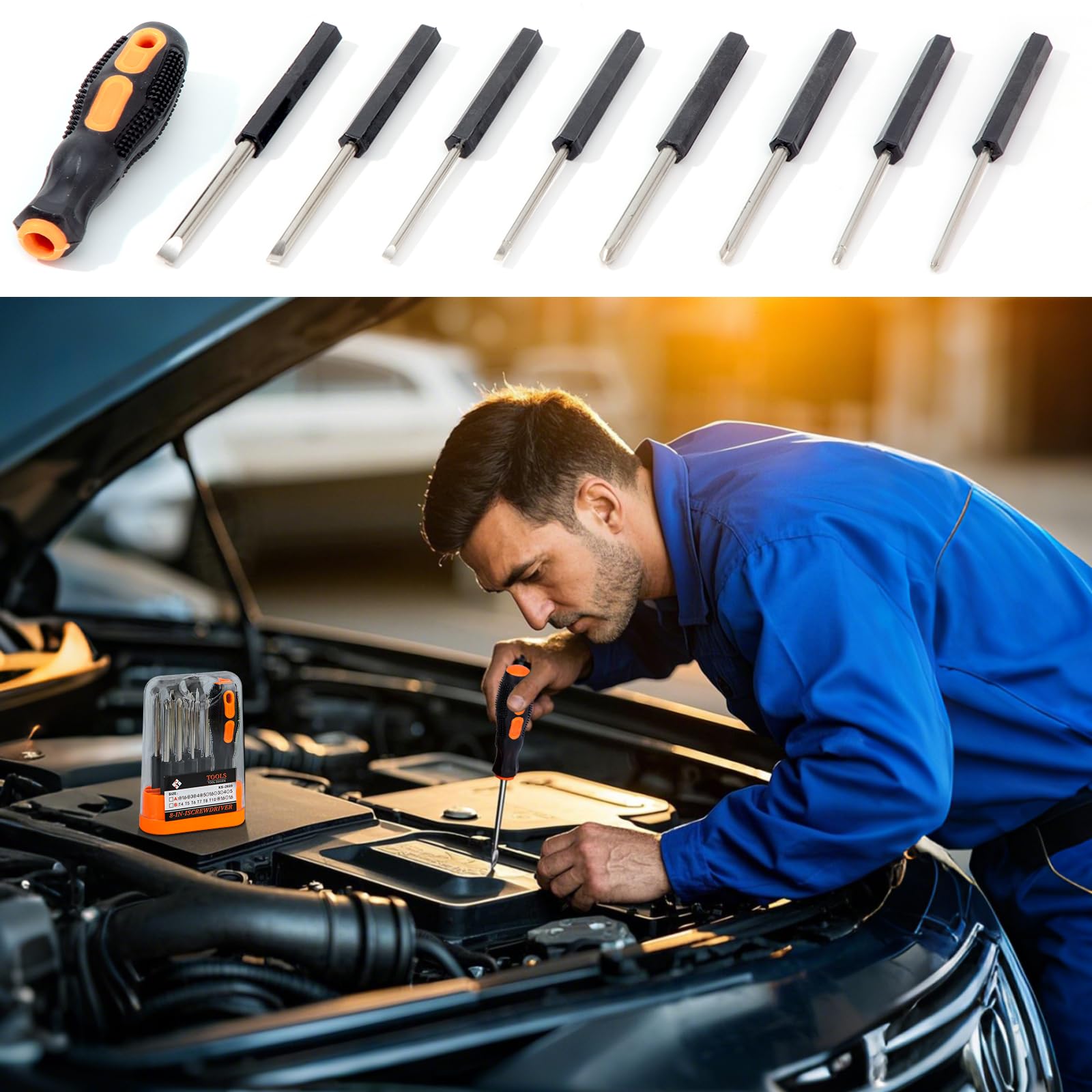 AUTODECO Car Emergency Roadside Assistance Kit with Jumper Cables Tire Inflator Automotive Kit for Car Vehicle