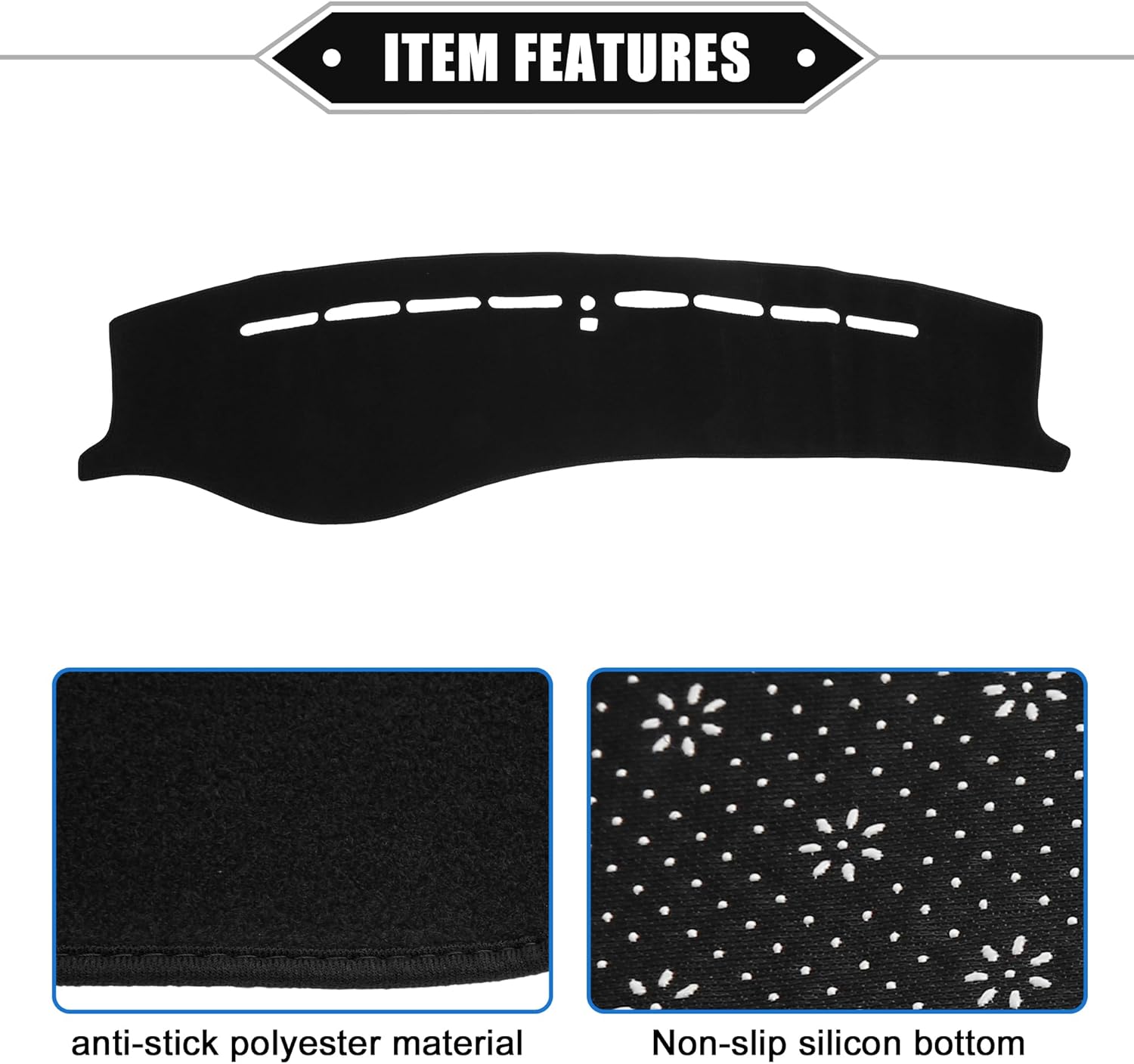 Dashboard Cover Compatible for Hyundai Sonata 2002-2005, Non-Slip Polyester Black Dash Cover Mat Dash Board Protector Cover