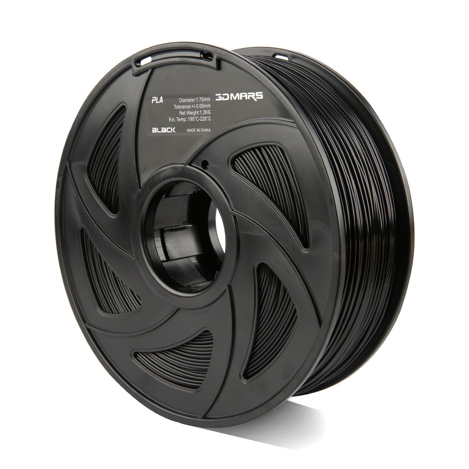 3D Mars 3D Printing Filament, 1.75 mm PLA 3D Printer Filament, 2.65 lbs(1.2KG), Dimensional Accuracy +/- 0.03mm, PLA Filament for Most 3D Printer, Black