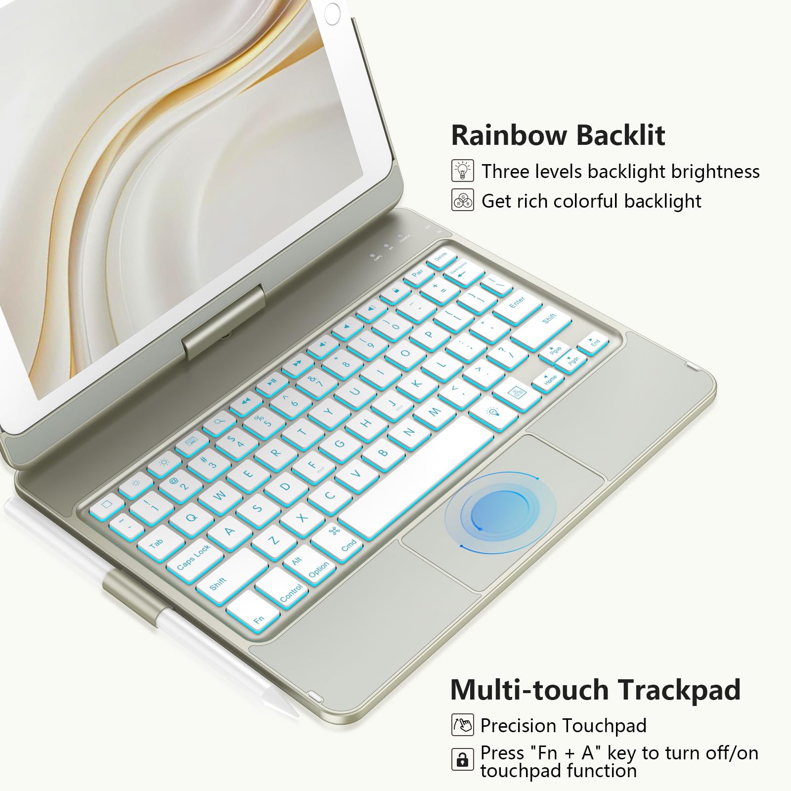 Amazon.co.jp: KBCASE タッチパッドキーボードケース iPad 9th/8th/7th