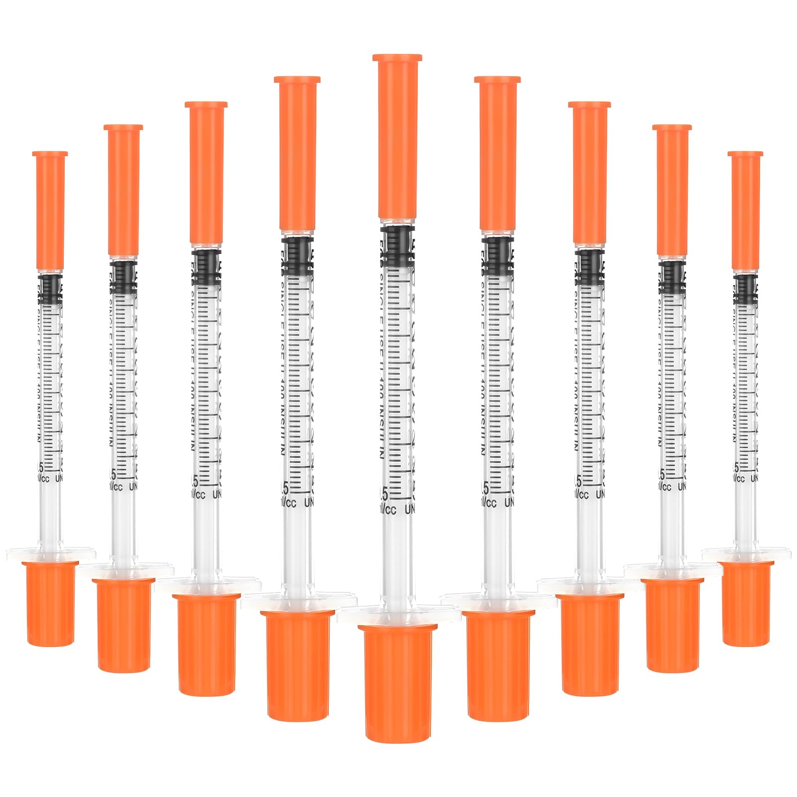 U-100 0.5ml Syringes 30G 5/16"(8mm), Lab Supplies, Individually Wrapped, Pack of 100