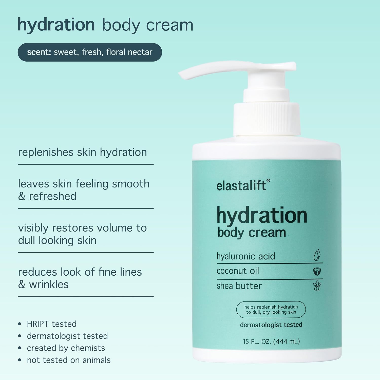 Elastalift Hyaluronic Acid Moisturizer Body Lotion | Anti Aging Skin Care Body Cream & Face Lotion Diminishes Look Of Wrinkles, Sagging Skin, Crepey Skin, Cellulite, Stretch Marks, Dry Skin, 15 Fl Oz