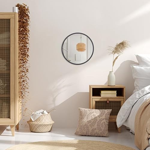 Miniatura 4 de Espejos redondos grandes para espejo circular de pared para baño, espejo redondo con marco de madera de 24 pulgadas para baño, espejo de maquillaje