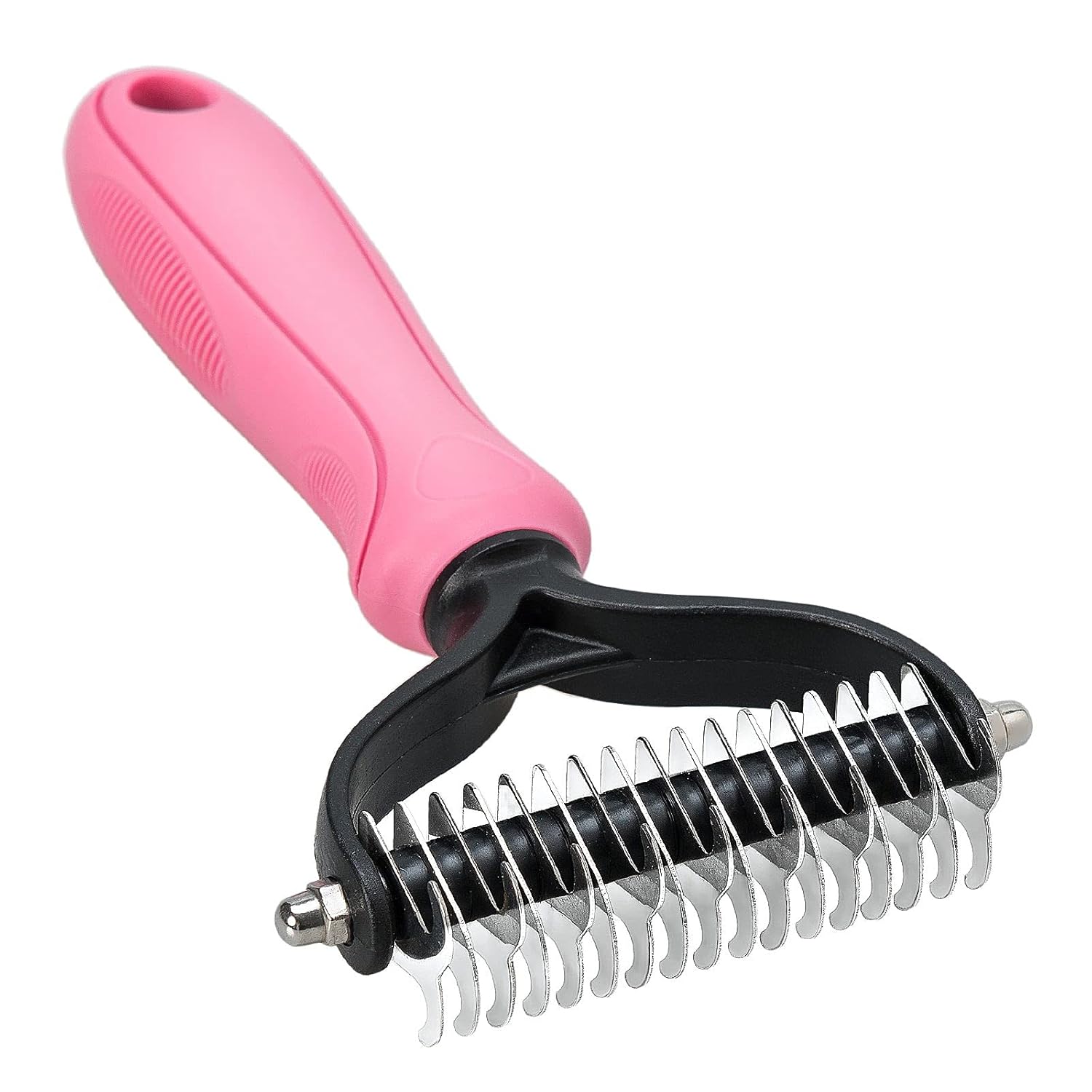 Undercoat Rake for Dogs, whoobell 2 Side Undercoat Brush for Deshedding and Dematting for Dog Cat Rabbit, Professional Pet Grooming HairTools, Removes Loose Undercoat and Nasty Shedding