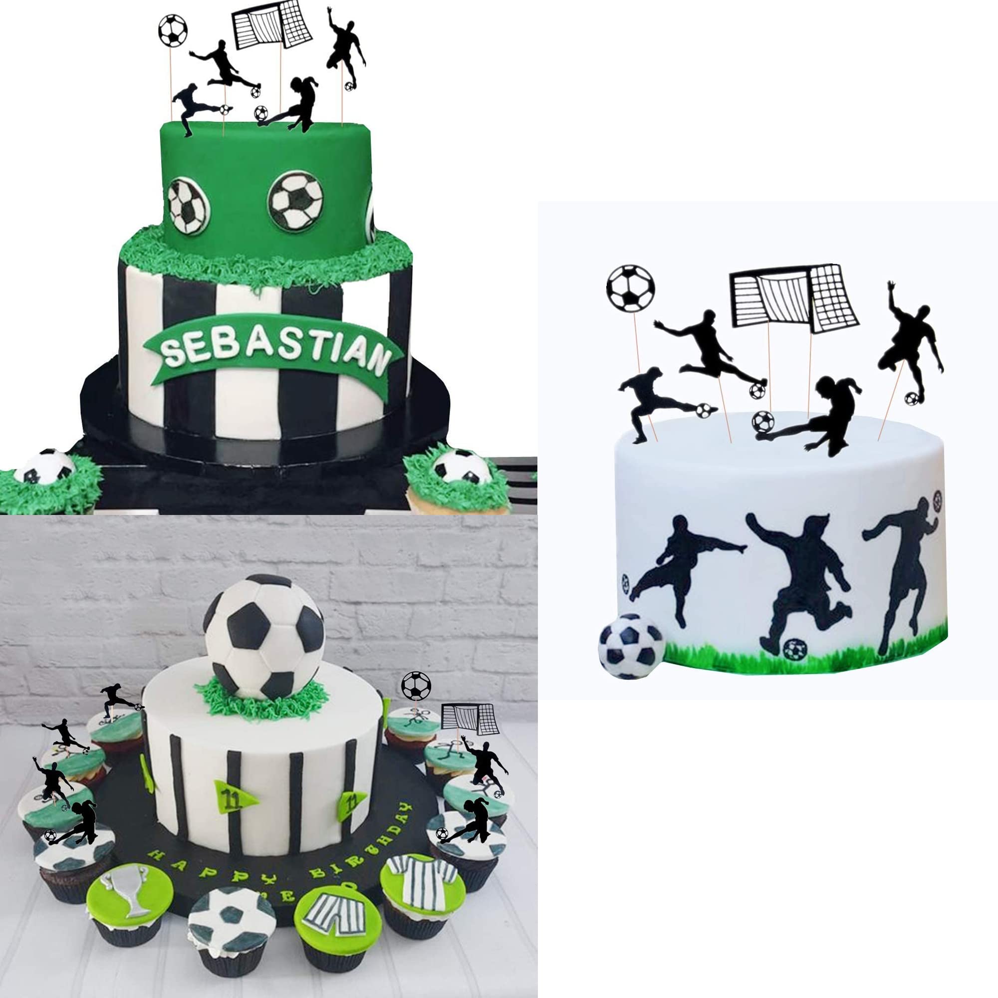 37-teiliges Fußball-Cupcake-Dekor Set – Kuchen-Topper Mit Fußballfiguren Für Geburtstag, Sportparty, Babyparty