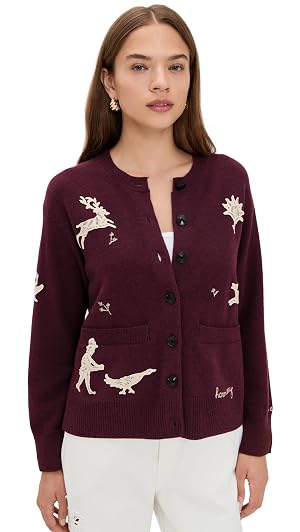 Sea Womens Mika Applique Cardigan