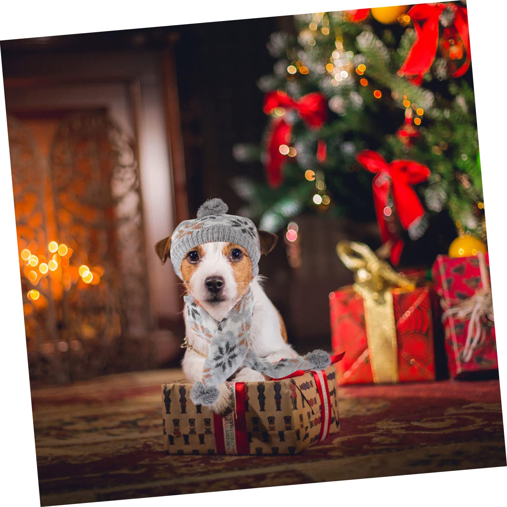 INOOMP 3sätze Adorables Xmas Pet Dog Kuscheliger Hundehut Und Schal Für Weihnachtsfeiern Für Fotoshootings Und Partys Leicht Und Strapazierfähig Teilig