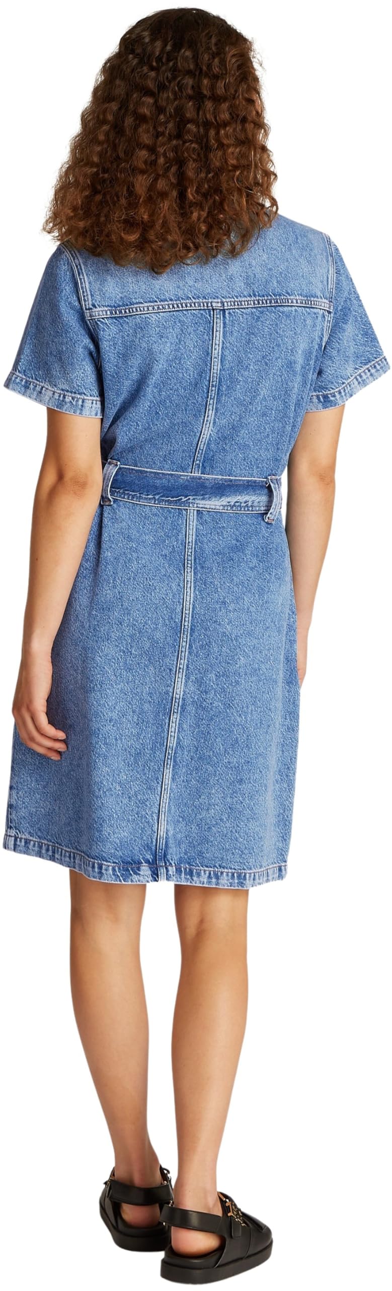 Tommy Hilfiger Damen Jeanskleid Knee Belted Ali Kurzarm