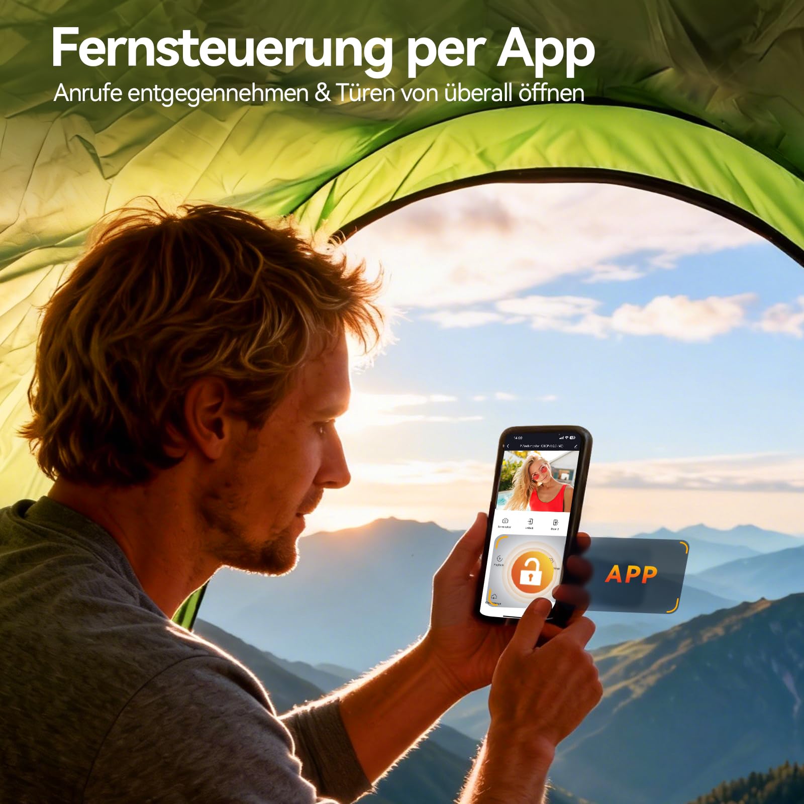 TMEZON WLAN Video Türsprechanlage mit Türöffner, 7''Farb-Touchscreen mit 1080P Metalldoorbell, 2-Draht Installation,Zwei-Wege-Audio,Personenerkennung, 3 Entsperrmethoden & App-Steuerung