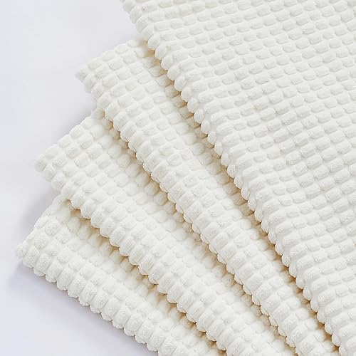 Miniatura 7 de Topfinel - Juego de 4 fundas decorativas cremablancas para almohada de 20 x 20 pulgadas, para sofá, cama, sala de estar, cuadradas, de pana suave y