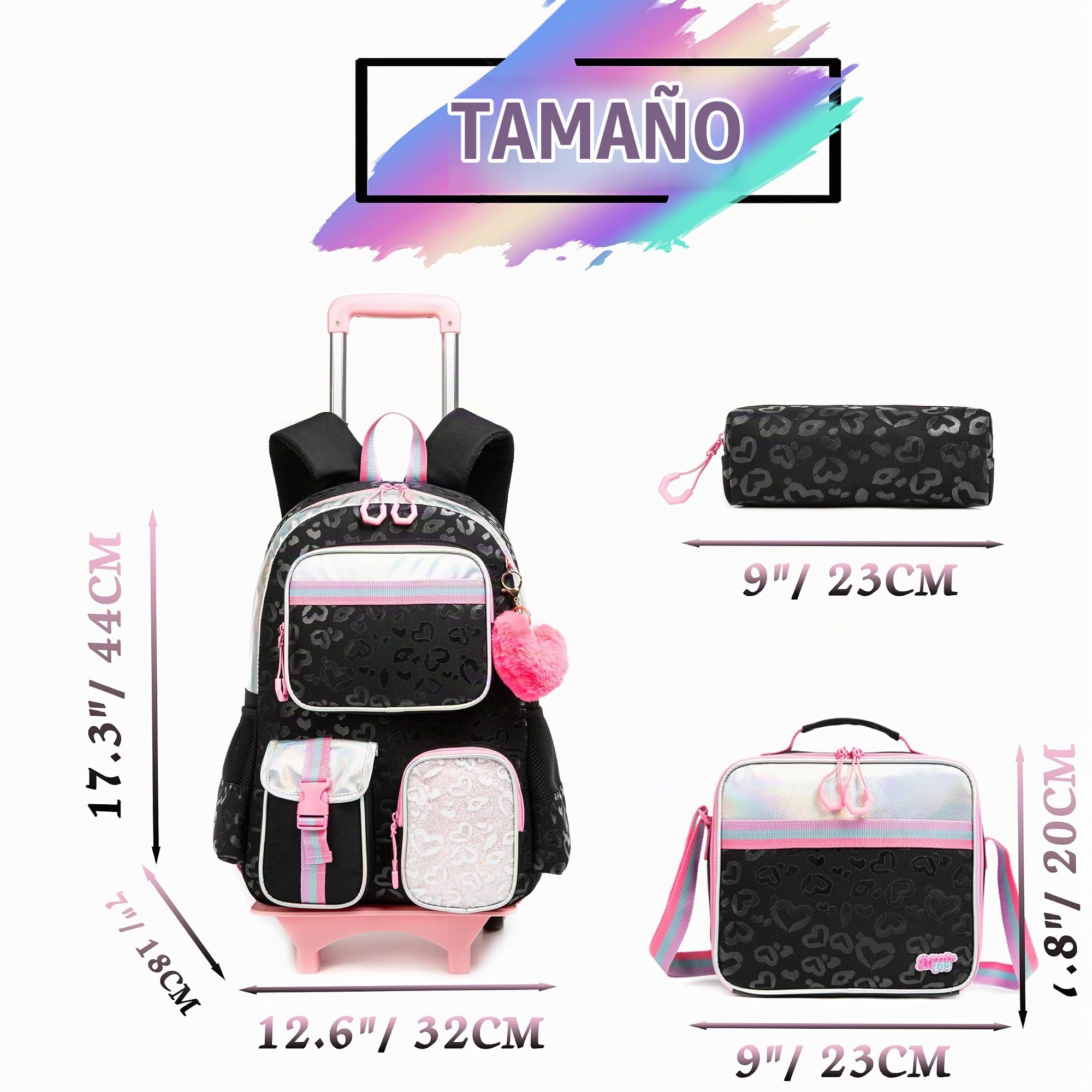 HTgroce Multibolsillo Mochila Niña Con Mochilas Escolares 3pcs
