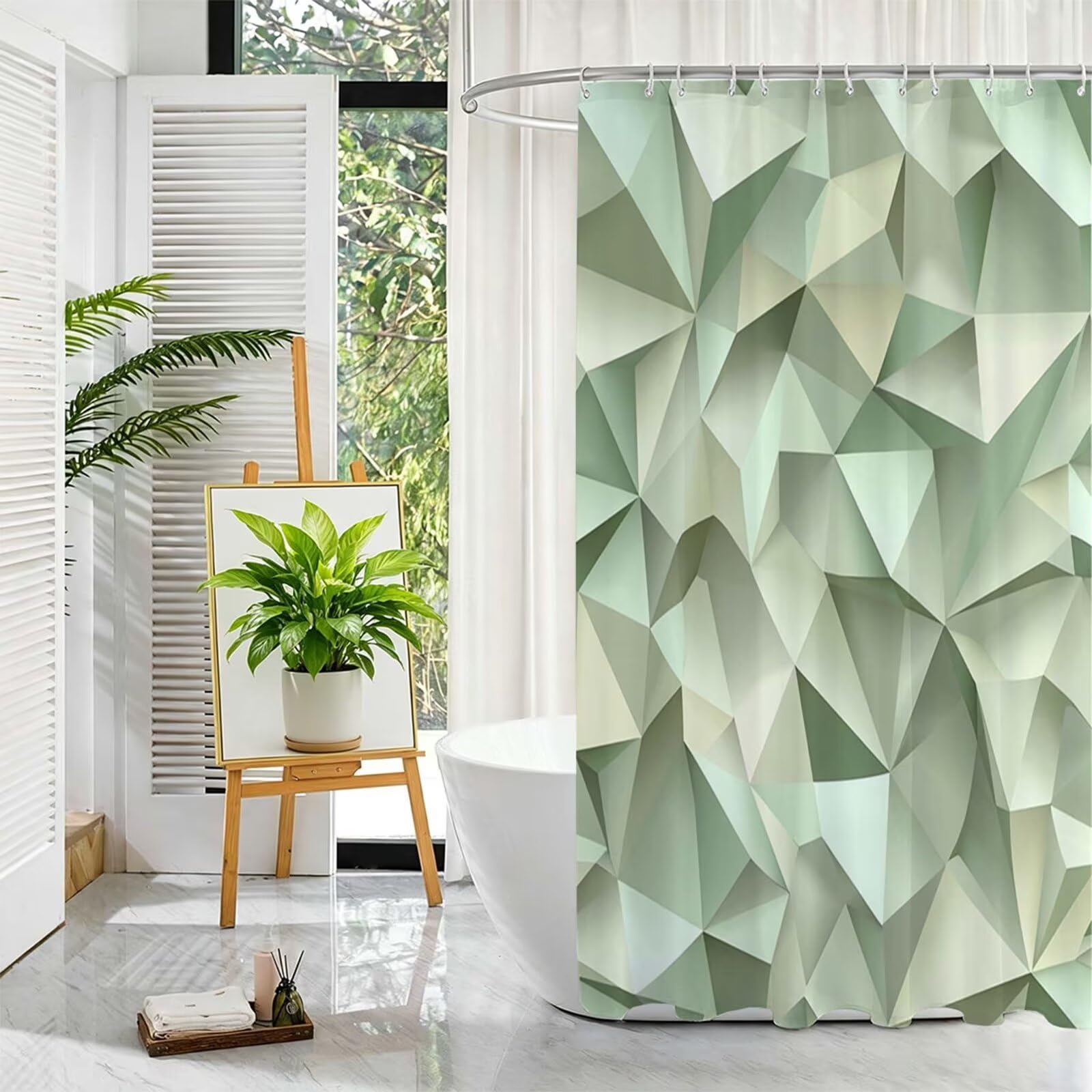 Tenda Doccia Verde chiaro, Tende per Doccia Extra Lunga 150x200cm L-110