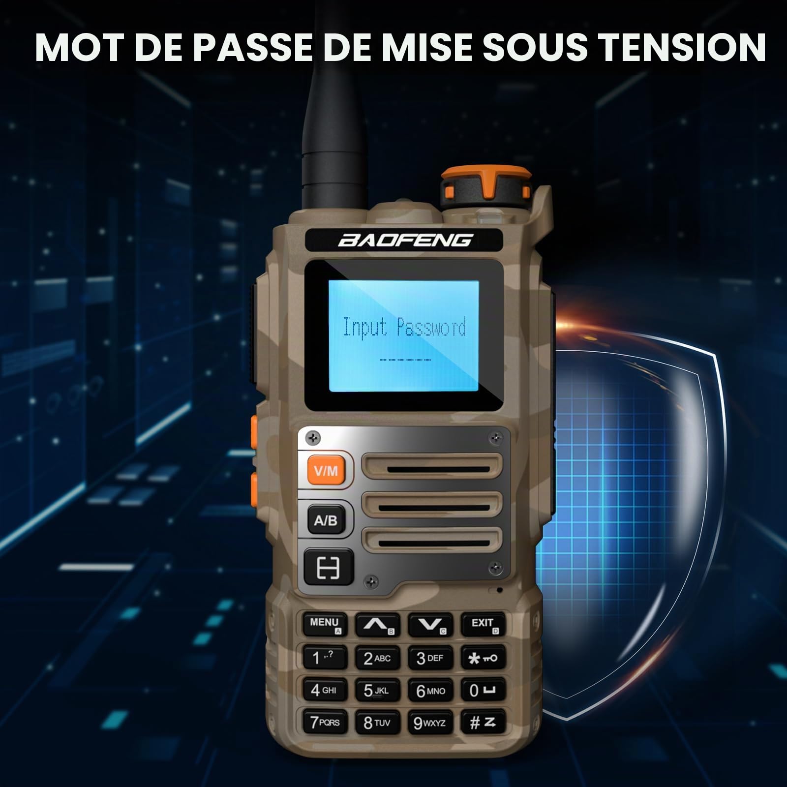 BAOFENG K63 6W Talkie-walkie, Radio Amateur Portable tri-Bande UHF/VHF/1,25 m, AM/FM, Batterie 2600 mAh, 999 canaux, Copie de fréquence sans Fil, fréquence répéteur inversée, Camouflage désert