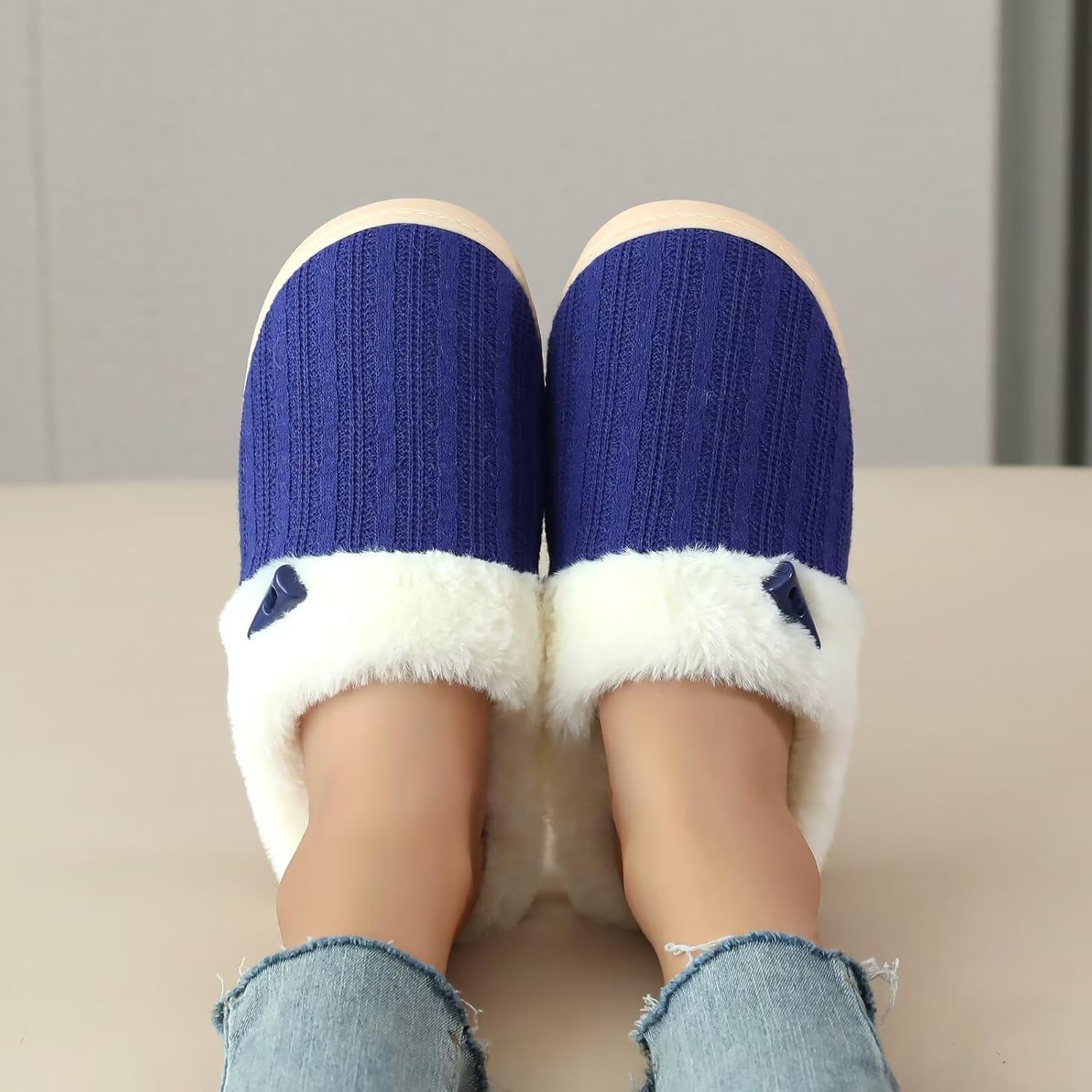 NineCiFun Women's Slip on Fuzzy Slippers Memory Foam House Slippers Outdoor Indoor Warm Plush Bedroom Shoes Scuff with Faux Fur Lining - Image 2