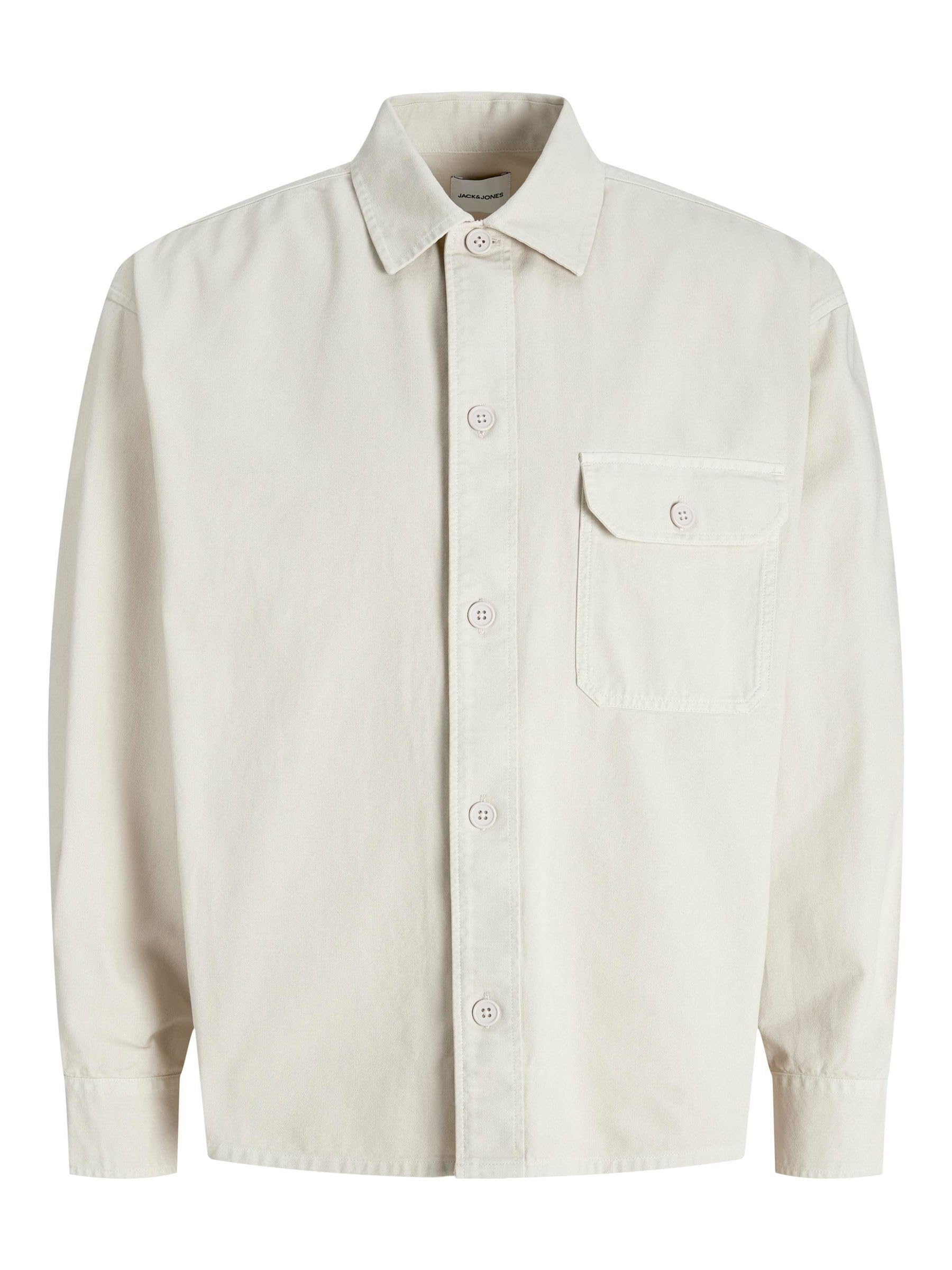 JACK & JONES Jjedover Overshirt Ls Sn, Moonbeam, L