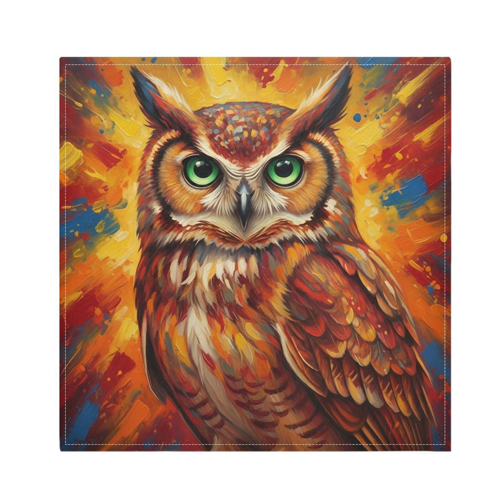 Ttgoth Owl Cloth Napkin Set of 4 Washable & Reusable Dinner Napkins for Dining Table, Banquets, Wedding, Party, 50x50 cm