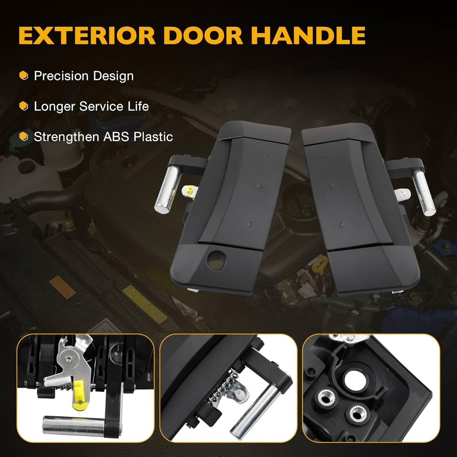 Gledewen Exterior Door Handle Driver & Passenger Side Matte Black | Replacement for 2003-2009 Nissan 350Z | Replaces# 80607-CD41E, 80607-CD40B, 80606-CD01E