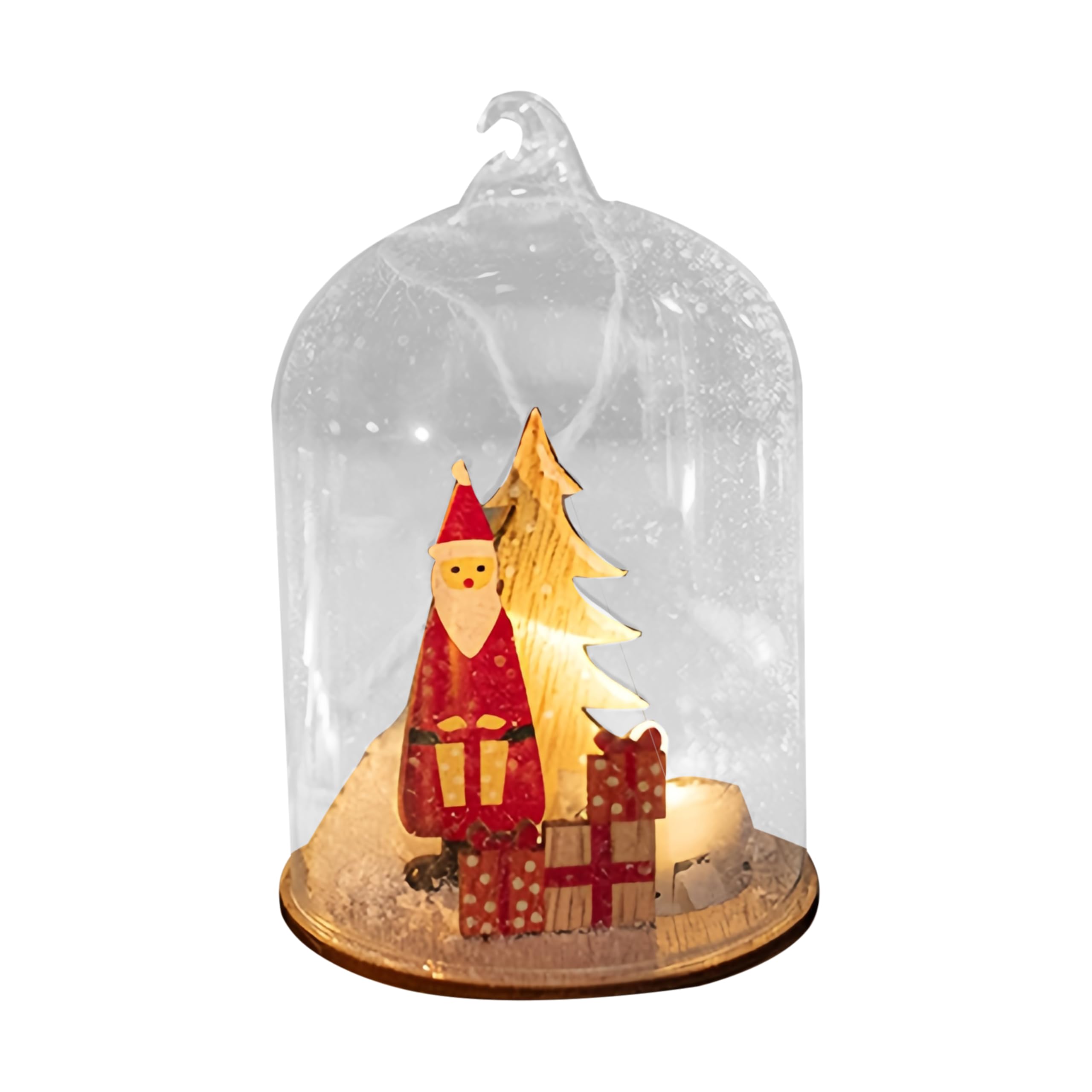 Carotoe Red Pillar Glowing Tree Hanging Pendants Christmas Celebration Lights Glowing Tree Ornament Sturdy Glass Party Decors Sphere