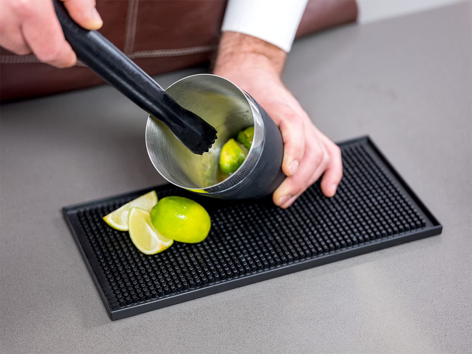 Tappetino Da Bar In PVC Nero 30x15 Cm – Antiscivolo, Resistente Al Calore, Per Asciugare Stoviglie E Bicchieri – Ideale Per Cucina E Ristoranti