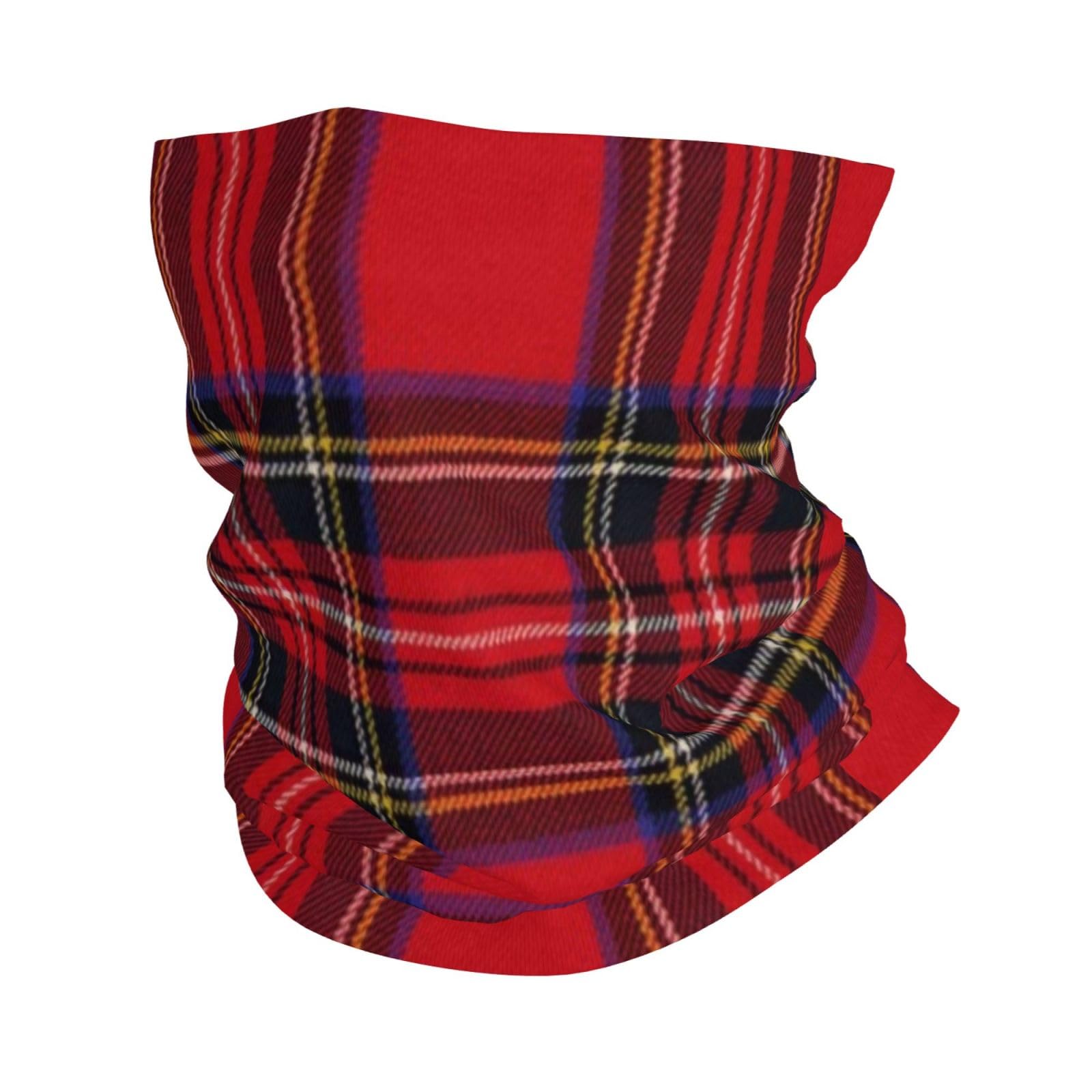 Royal Stewart Tartan,Bandana Neck Gaiters Multifunctional Headwear Scarf Face Shield Headband Neck Warmer Tube
