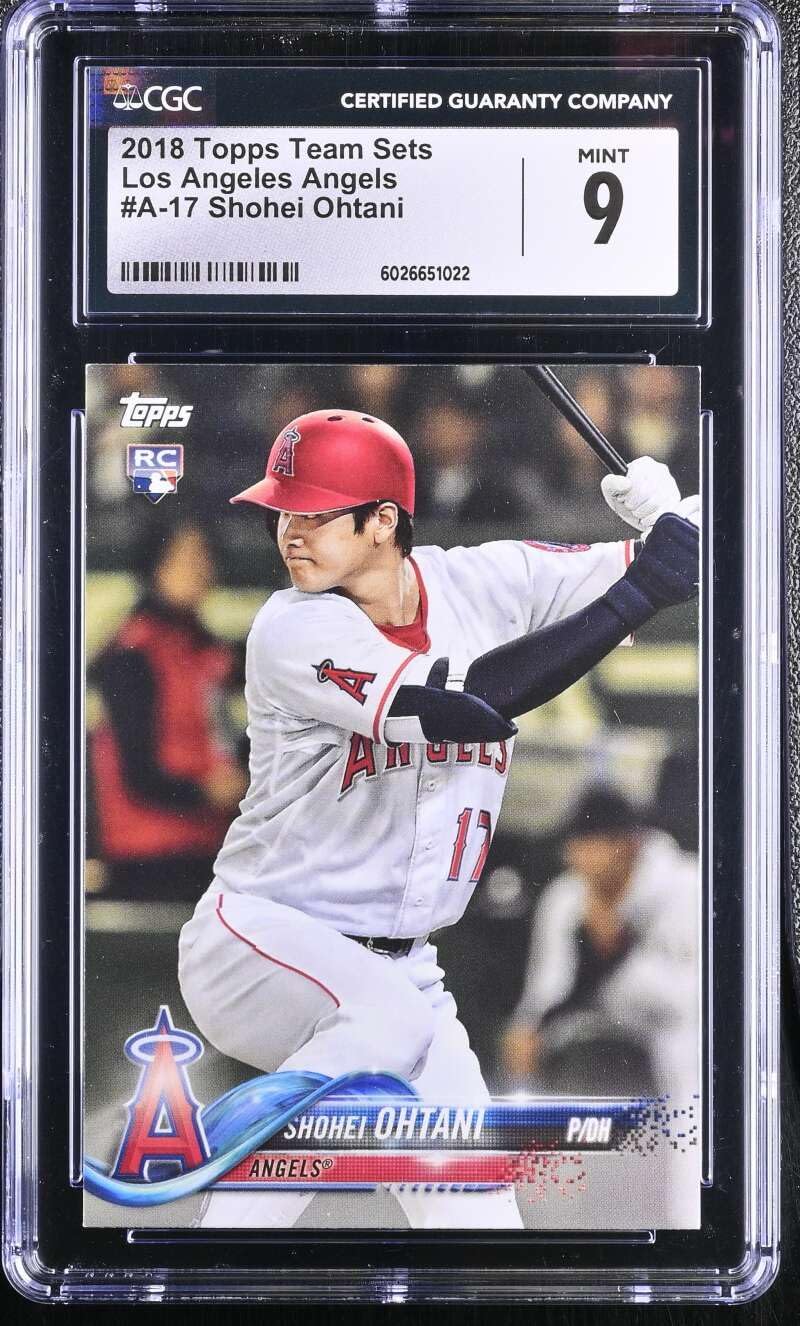 CGC Mint 9 2018 Topps Team Sets Los Angeles Angels A-17 Shohei Ohtani RC Rookie Card 6026651022 Graded Baseball Card