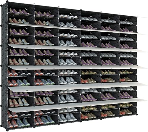 KOUSI Organizador portátil para zapatos, 144 pares, estante de torre de almacenamiento, soporte expandible para tacones, botas, pantuflas, color
