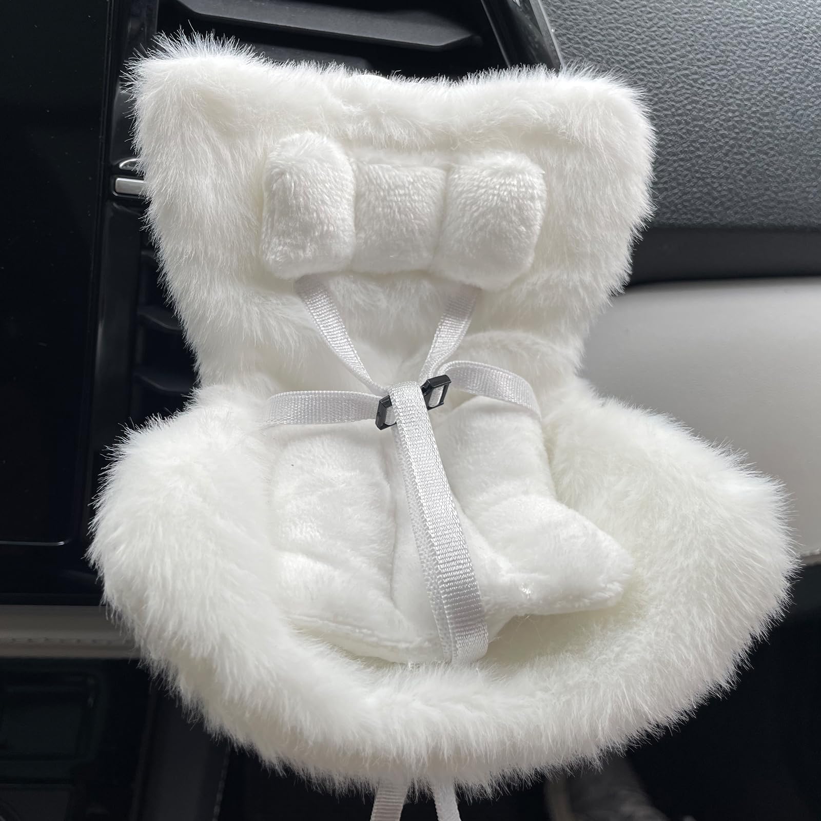 Accessories for 10-17cm Dolls, Doll Car Seat with Clip onto Car Air Vent, Includes Seat Leg for Desktop Display (White)