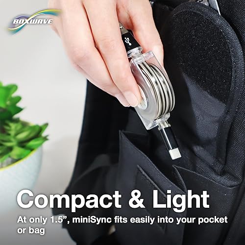 Miniatura 7 de BoxWave Cable compatible con GameSir T4 - miniSync - USB-A a USB tipo C, cable retráctil - USB-A a USB tipo C