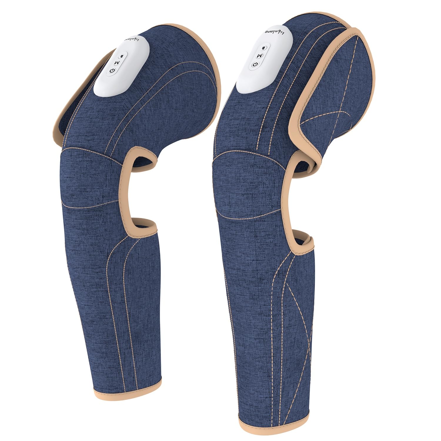 Lifelong - Wireless Air Pressure Leg Massager for Home, Thigh and Calf Pressure Massage for Both Legs with Heat in Knee for Pain Relief with 3 Modes e
