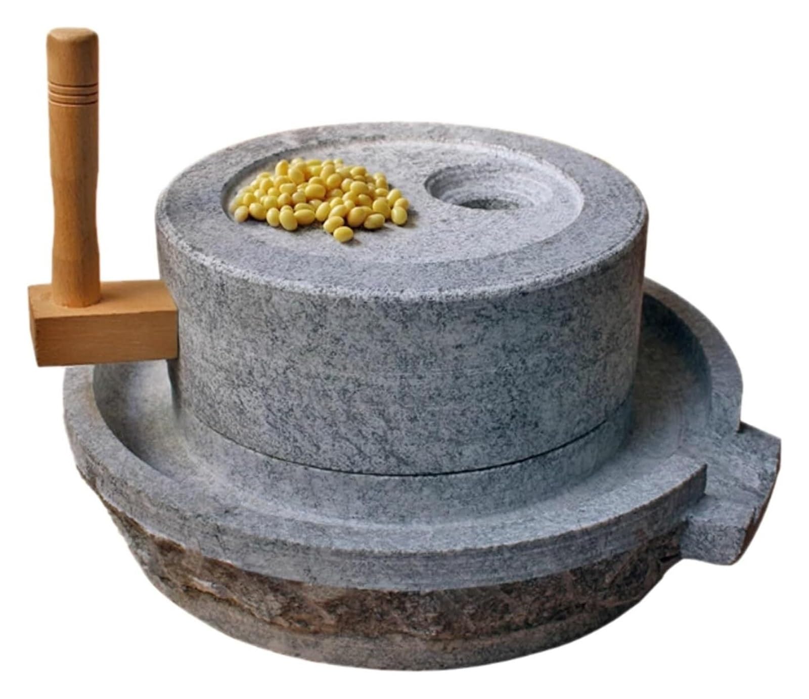 Moulin à Grains en Pierre Fait Main, Broyeur Traditionnel 30 cm