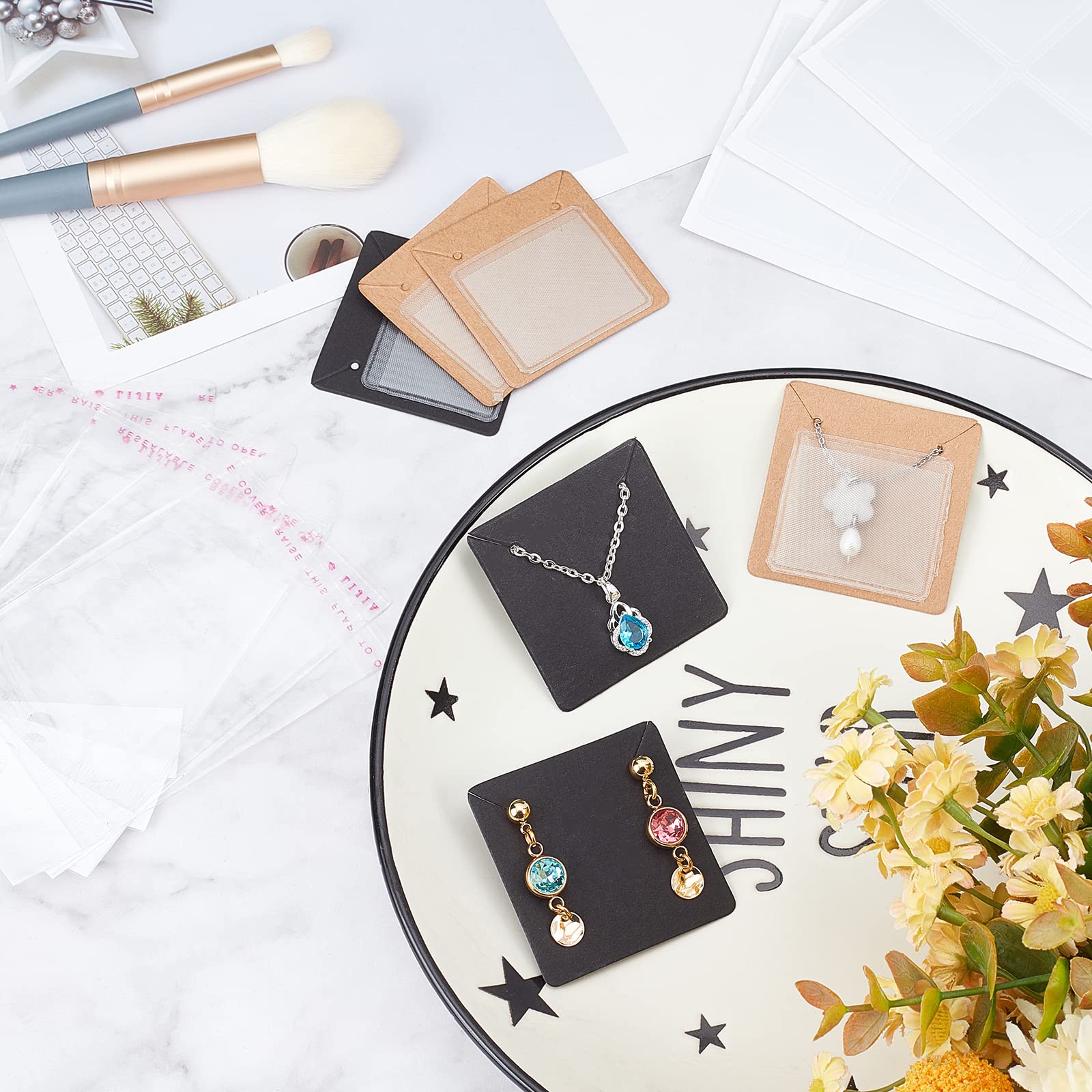 Amazon.co.jp: PH PandaHall ネックレス 台紙 100枚 2色 長方形