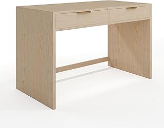 Martha Stewart Kayden Home Office Modular Desk with 2 Drawers in Light N...