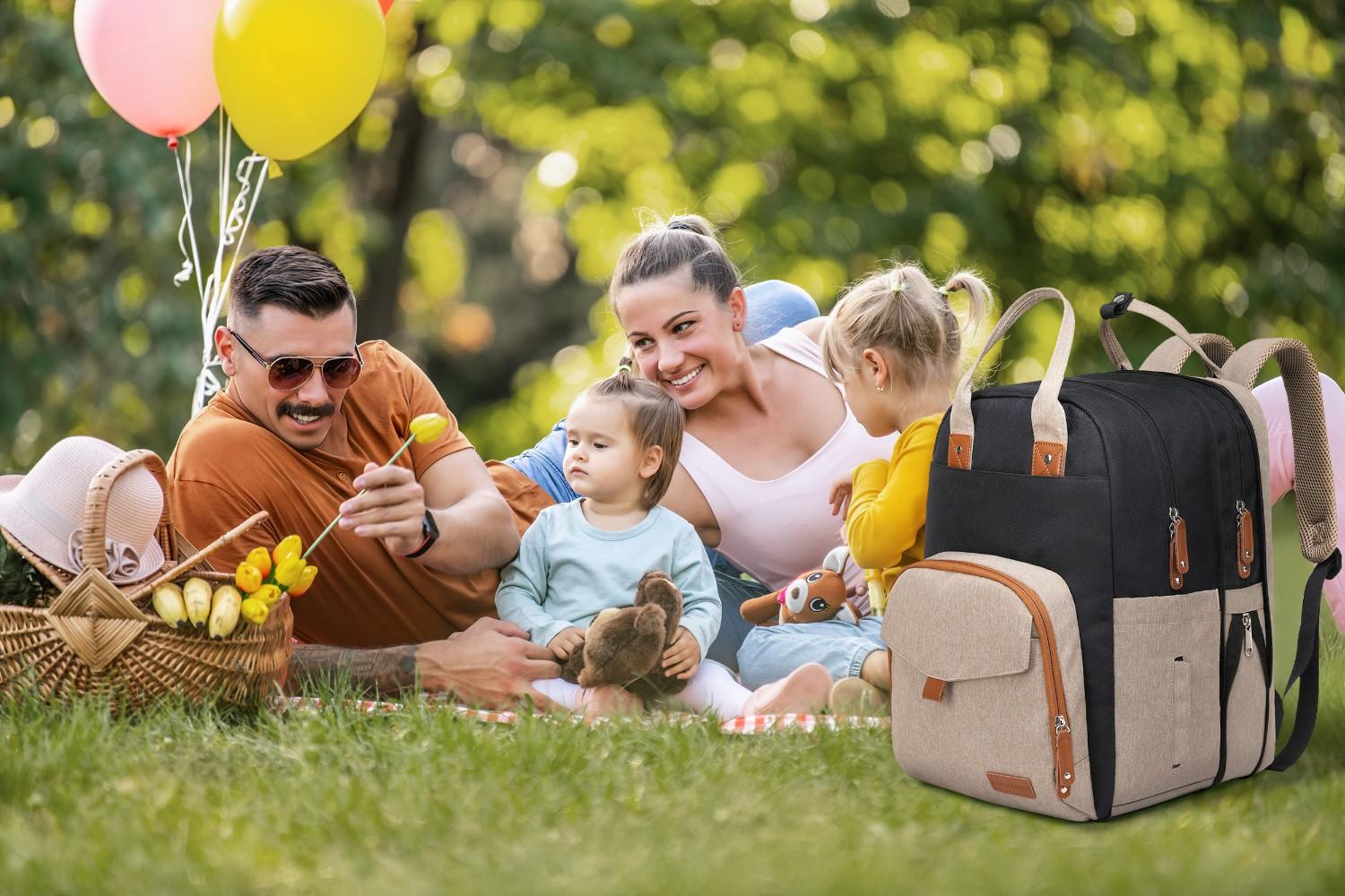 Qualyphant Large Diaper Bag Backpack for Two Kids Twins