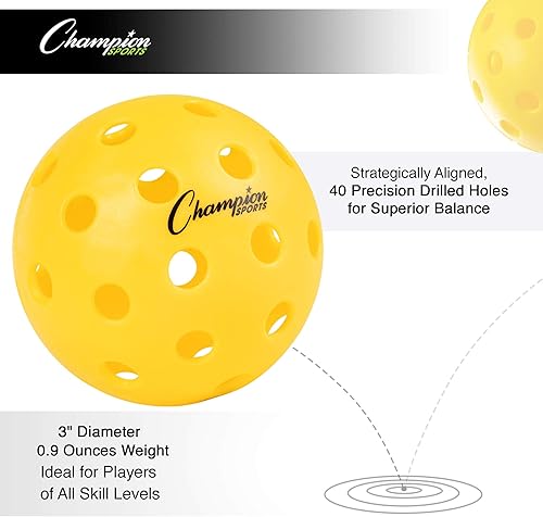 Miniatura 3 de Champion Sports Roto Molded Outdoor Pickleball Ball Set