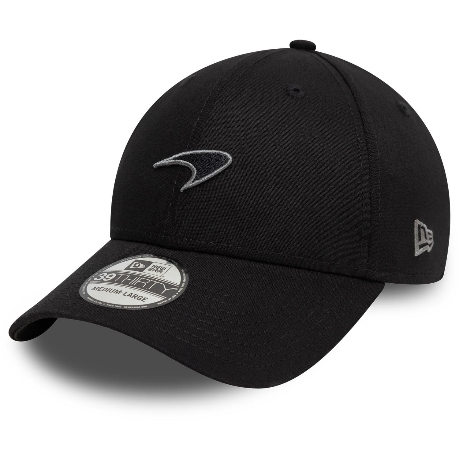 New Era McLaren F1 39THIRTY Baseball Cap, Black, Stretch Fit, Seasonal Collection (UK, Alpha, M, L, Black)