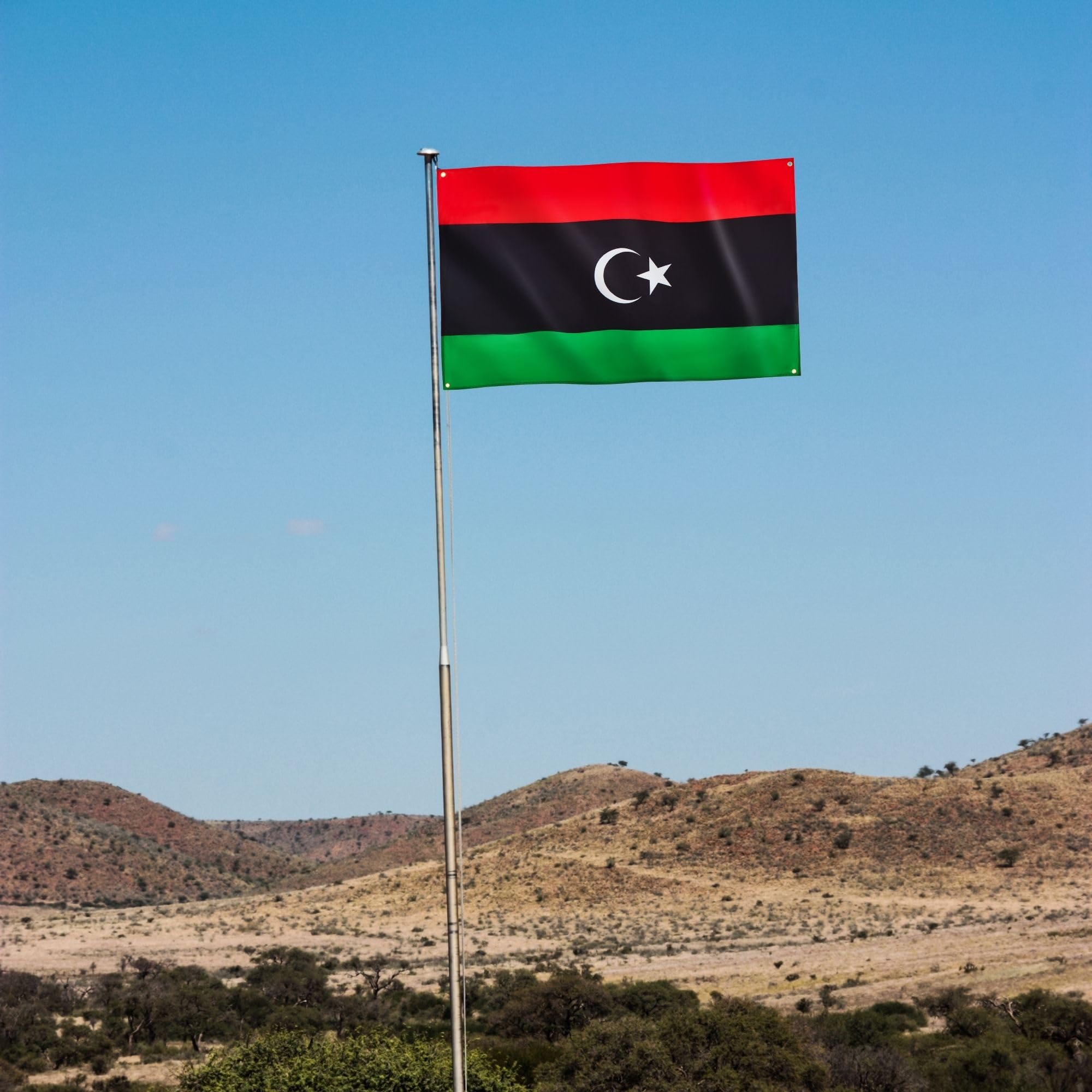 Runesol Libya Flag, 91x152cm, 3ft x 5ft, 4 Grommets, Eyelet In Every Corner, Libyan Flag, Libyan Arab Jamahiriya, Libu - Image 3