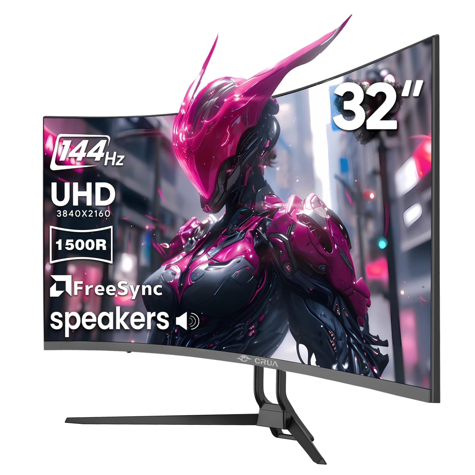 CRUA 32インチ 湾曲モニター 4K UHD 3840x2160 CRUA 32