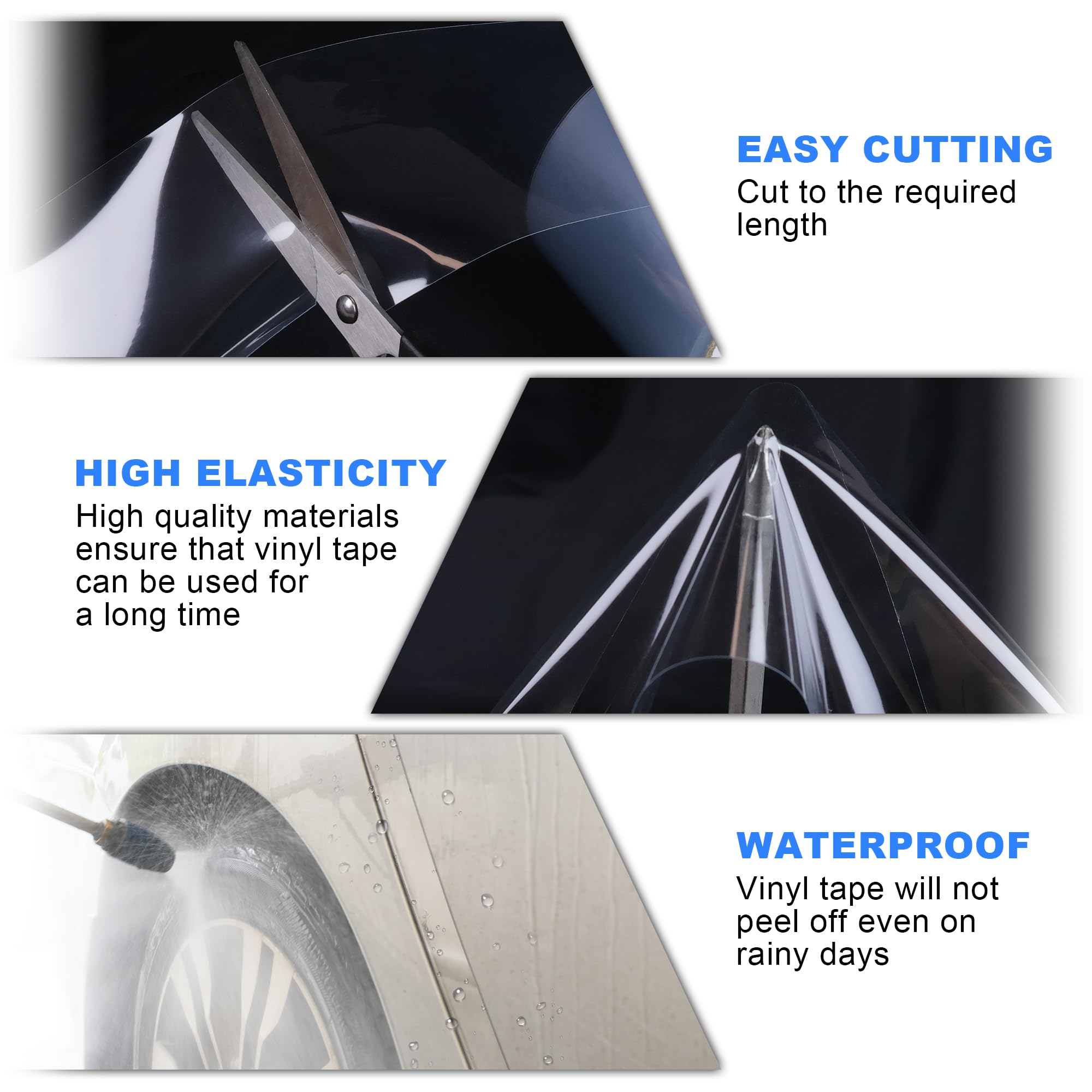 Arespark Car Door Edge Guard Protection Clear Vinyl Wrap Universal Door Sill Guard Anti-Collision Ratch-Resistant Protection Film, Transparent Paint Protection Vinyl Roll with Free Tools(3in x 30ft)