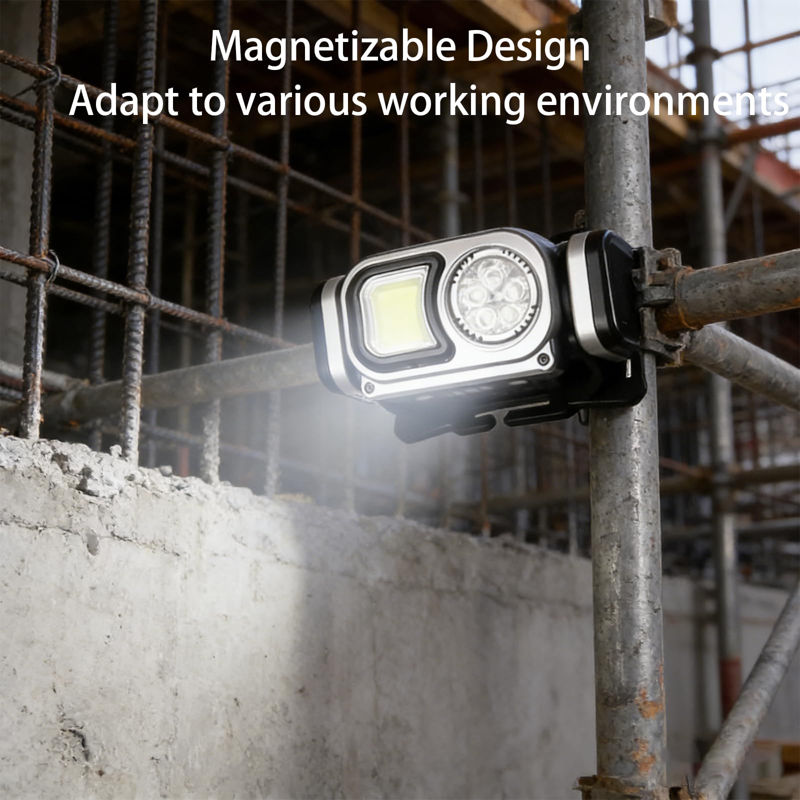 Torcia frontale a LED ricaricabile 2026, super luminosa, magnetica, dimmerabile, con sensore di movimento e 8 modalità, faretto e proiettore, torcia a LED per lavoro, corsa, escursionismo, campeggio