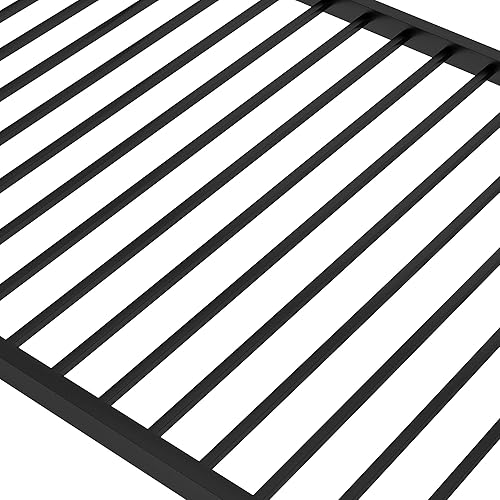 Miniatura 5 de CNANXU Literas de tamaño individual sobre individual, litera baja de metal con rieles de protección, escalera para niños y niñas, dormitorio