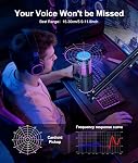 Gaming USB Microphone, Annulation de bruit Mic avec Mute,Ajustement de Mic-réverbère de bras de boum, Surveillance pour le streaming, Podcasting, Discord, YouTube,PC, Ordinateur, PS4, PS5, Mac