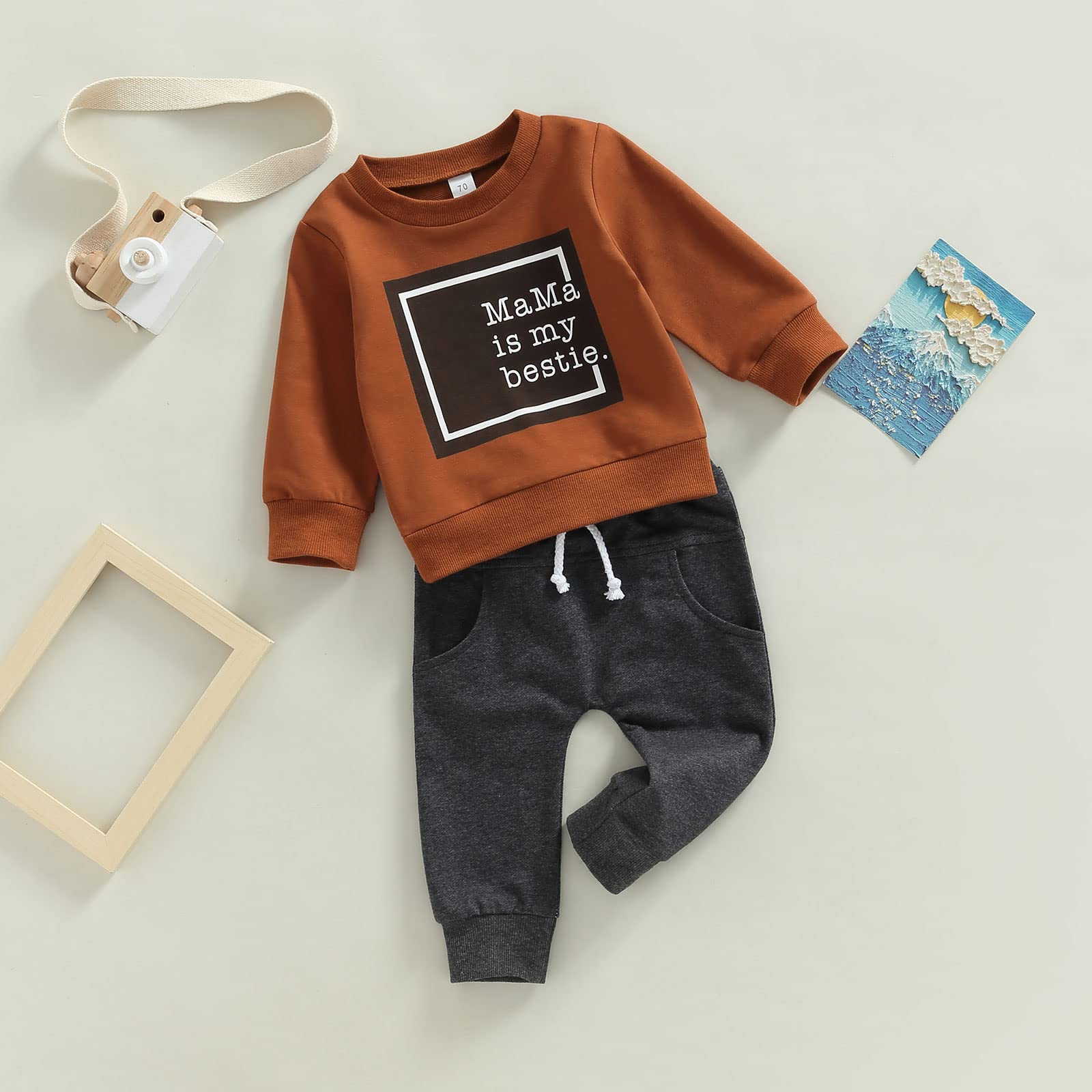 LIOMENGZI Baby Boy Clothes Pant Outfits 2pcs Fall/Winter Crewneck Sweatshirt Pants Sweatsuit Little Boy Clothing Set