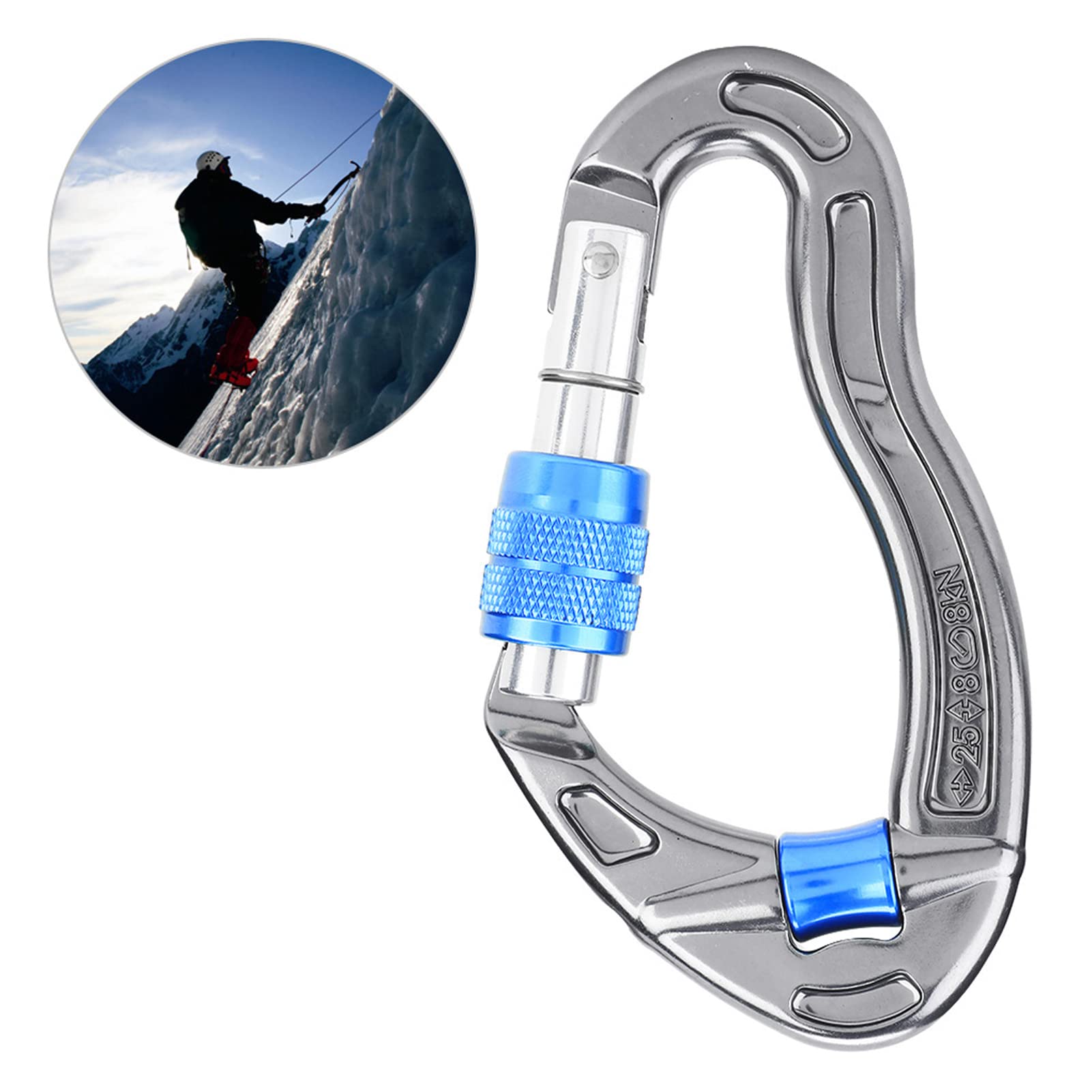 Alomejor Mousqueton d'escalade de verrouillage 25KN aluminium forgé à la chaleur poulie supérieure