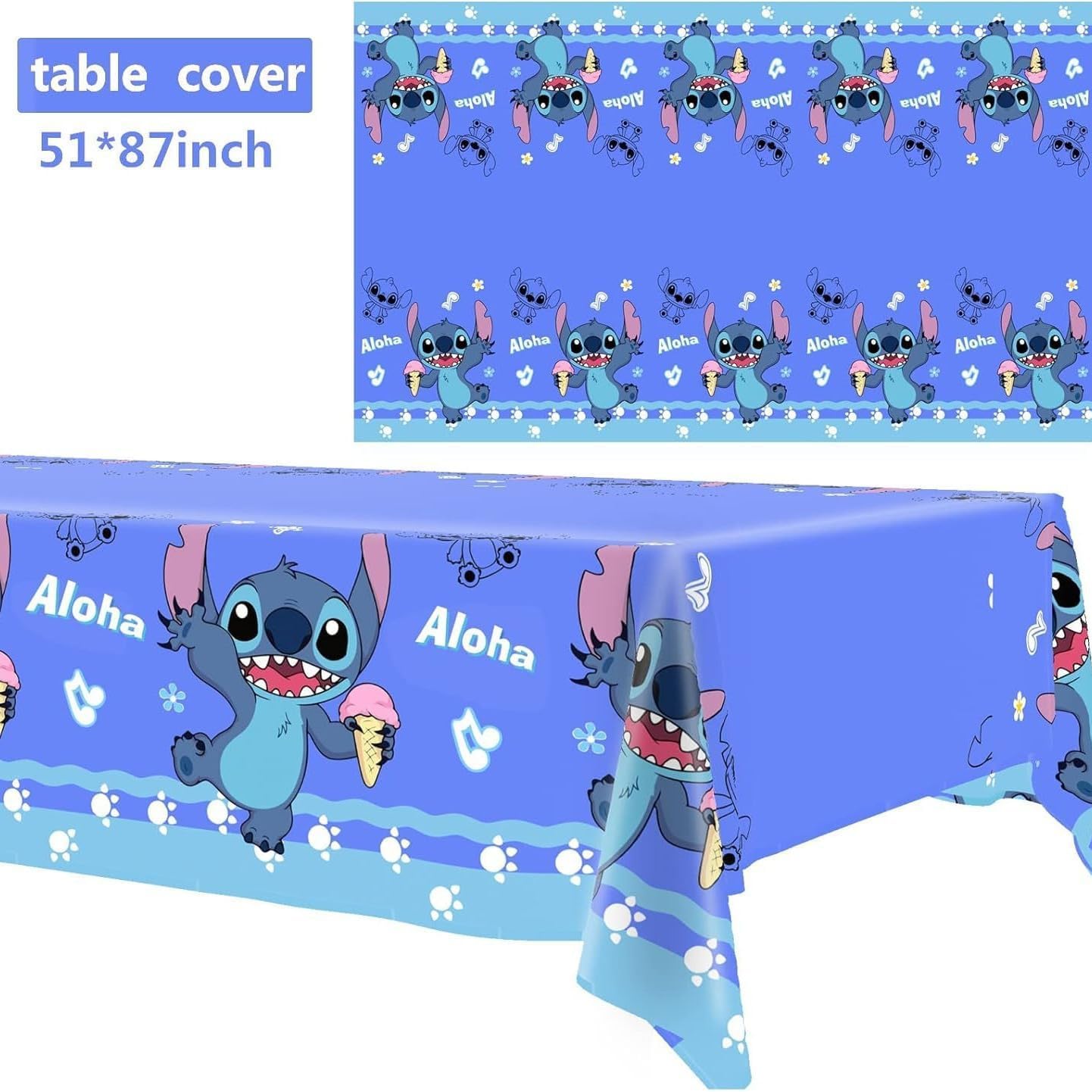 61 Pcs For Stitch Party Supplies Birthday Party Supplies and Decorations Set - Includes Tableware Set and Happy Birthday Banner