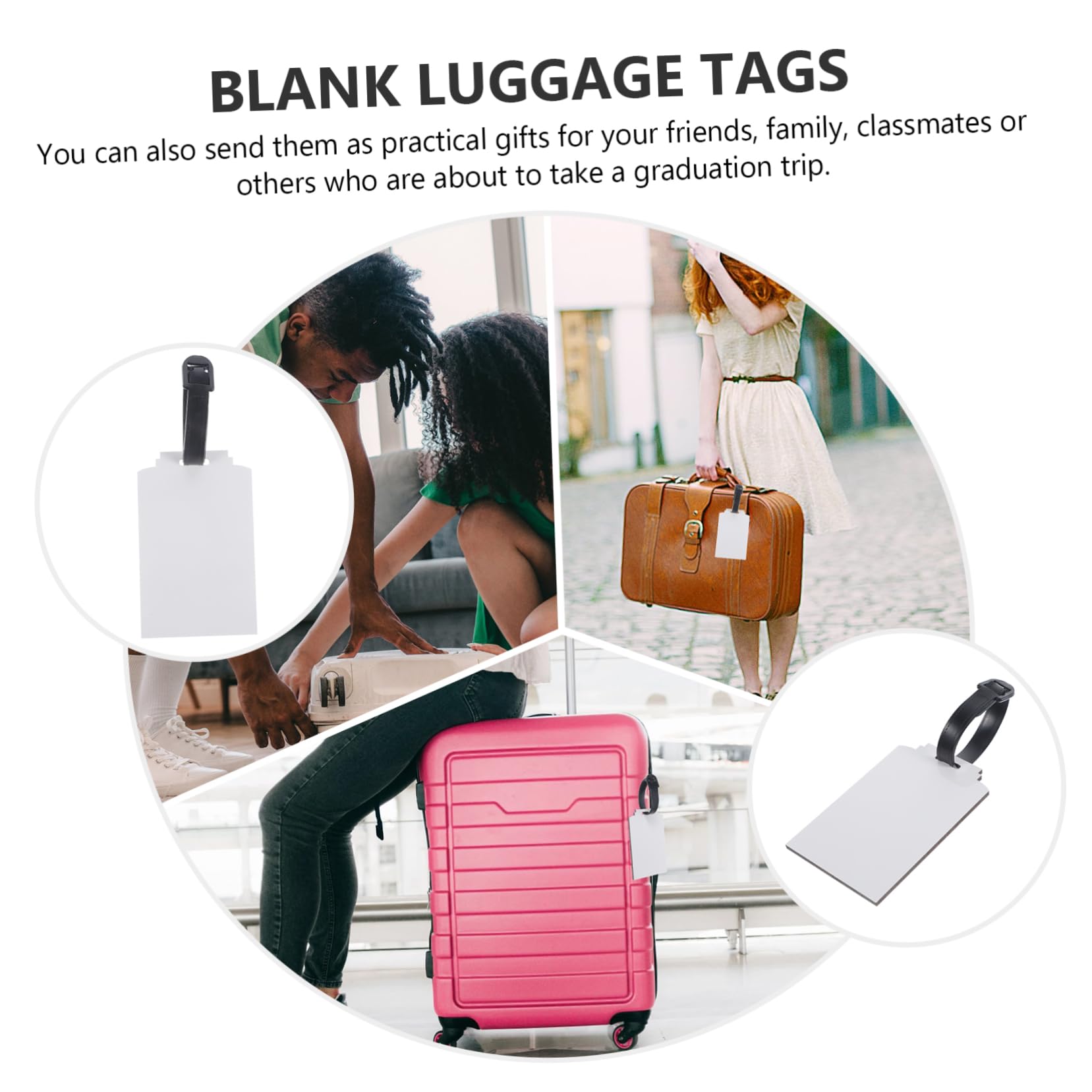 NUOBESTY 5 Set Di Etichette Per Bagagli Vuote A Trasferimento Termico Etichette Da Viaggio Etichette Per Borse Da Viaggio Etichette Per Bagagli Vuote Per Fai Da Te Etichette Per