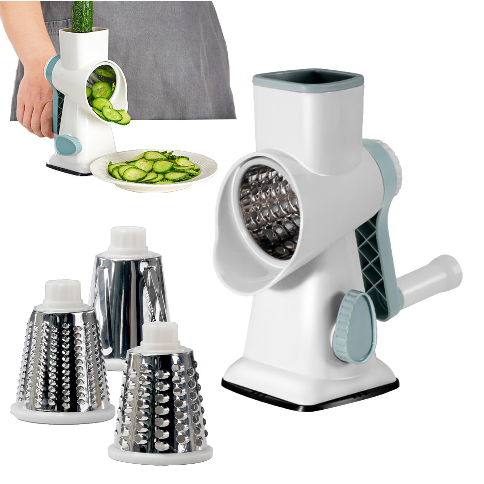 Rallador de Verduras de Estilo Rotativo Cortador Manual De Ajo