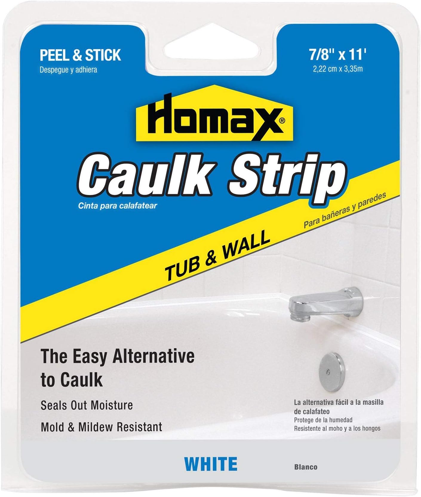 34015 7/8" White Tub & Wall Caulk Strip