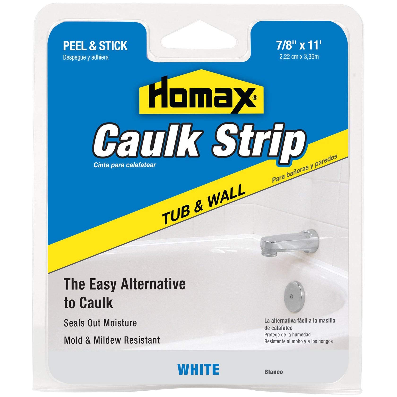 34015 7/8" White Tub & Wall Caulk Strip